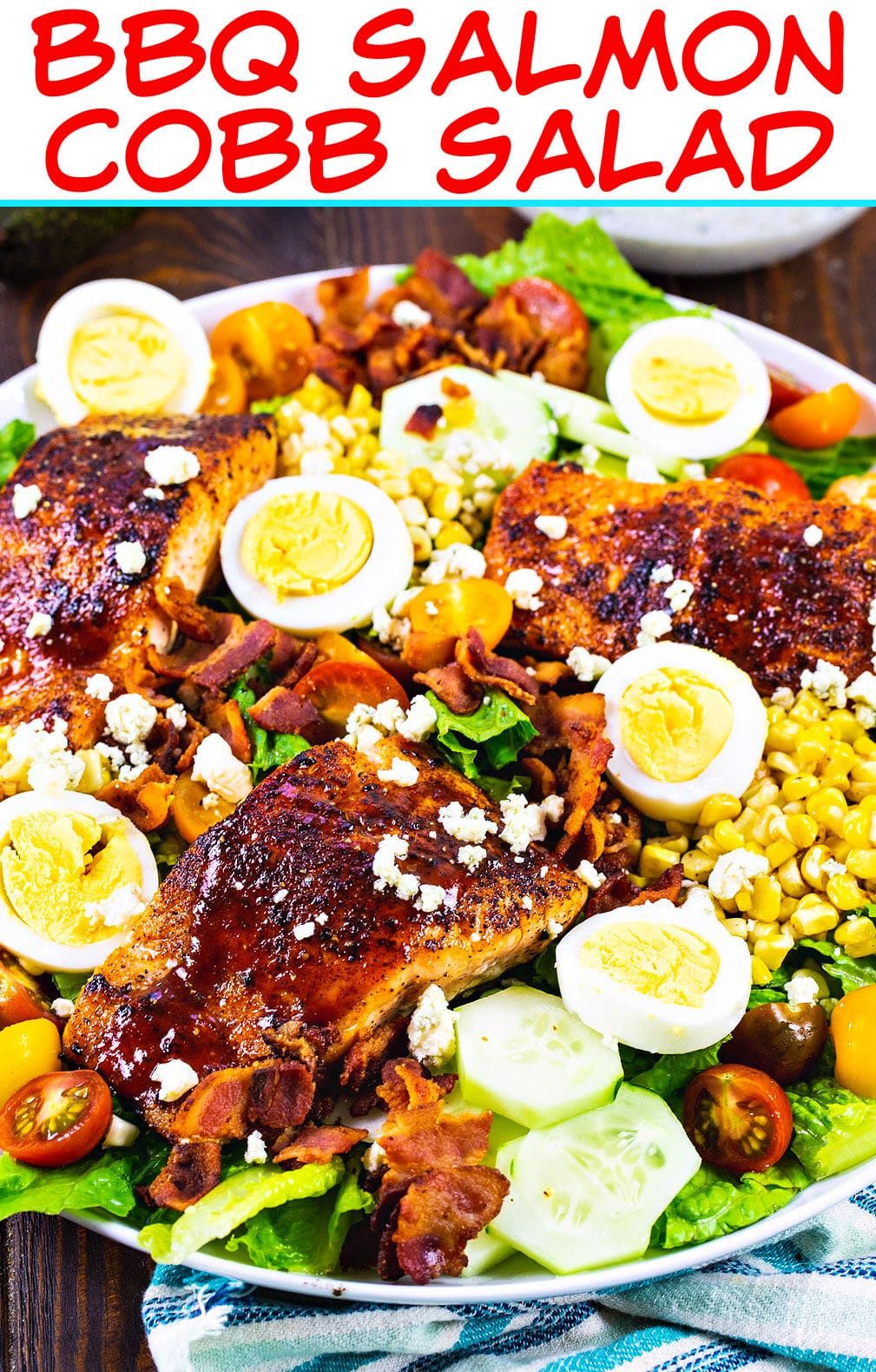 BBQ Salmon Cobb Salad