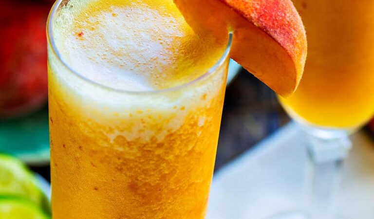 Frozen Peach Bellini Mocktail